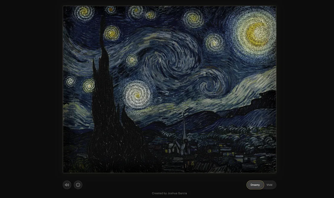 Still Night: Play Van Gogh's Starry Night as a WebGL Instrument